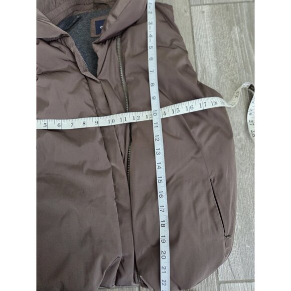 Gap Puffer OliveGreen Lined Pockets Full Zip Women’s Sz M Bubble Sleeveless Vest - Picture 5 of 10